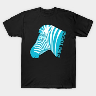 Ehlers Danlos Rare Disease Awareness Zebra Strong Turquoise T-Shirt